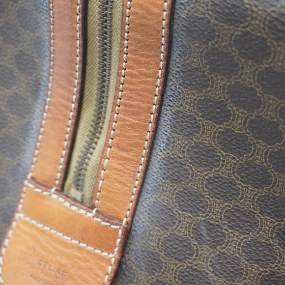 Auth Celine Macadam Handbag Women,Unisex,Men PVC Boston Bag Brown - Picture 9 of 11